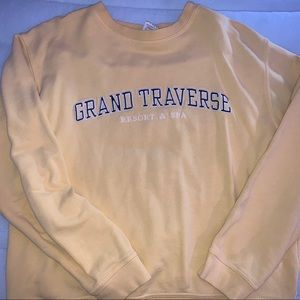Grand traverse yellow crewneck sweater